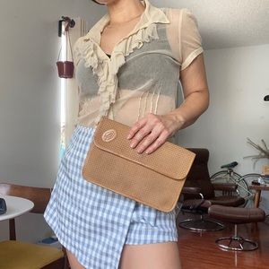 Vintage 80s Mr.Jay Suede cabrio leather clutch